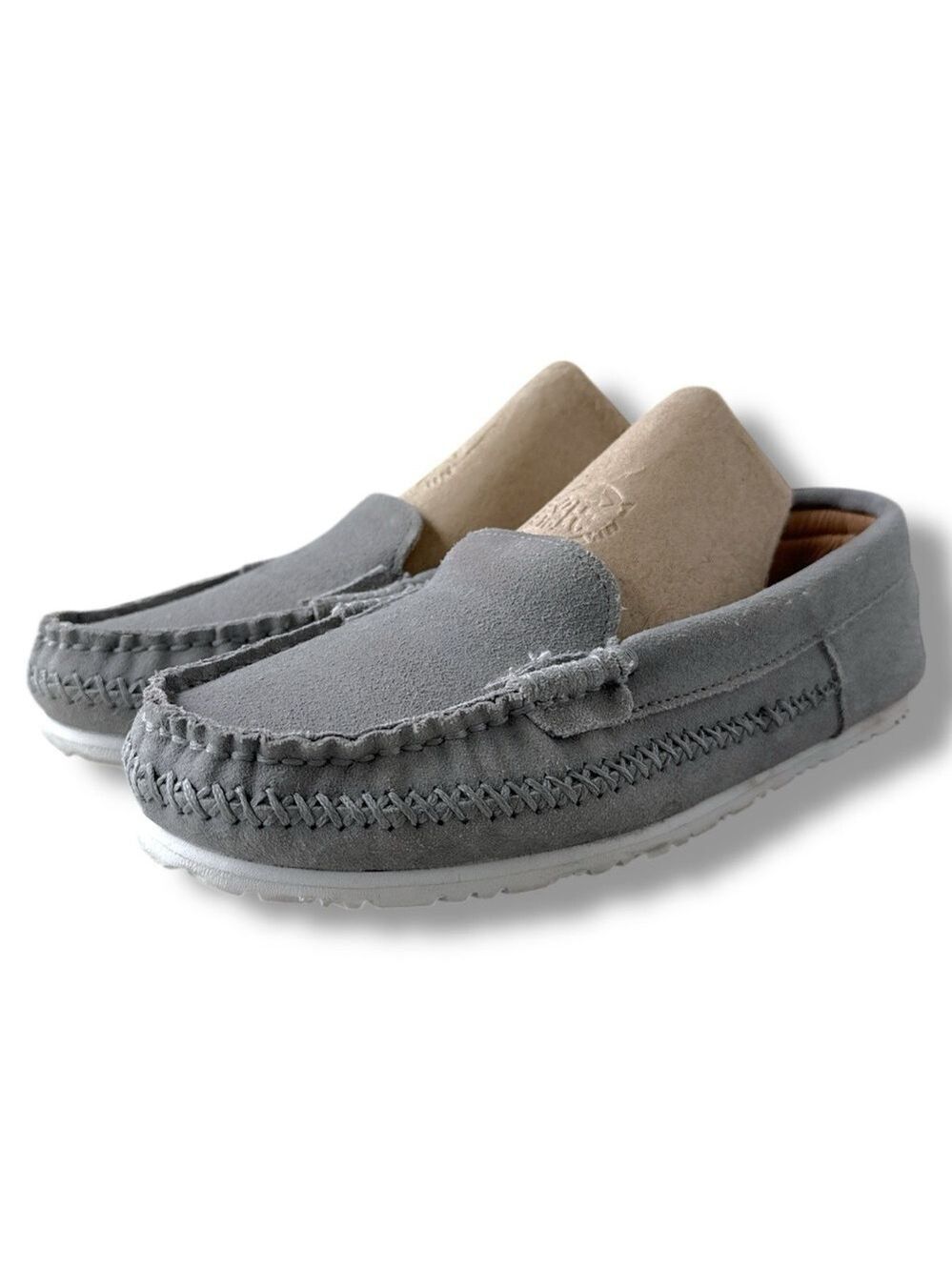 Manitobah Gray Moccasins Leather Suede